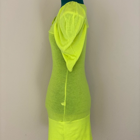 Double Zero Neon Green Flower Minidress M - Picture 3 of 14